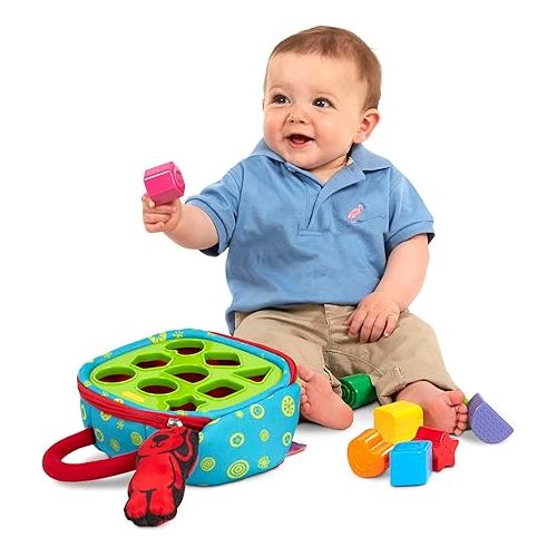  Melissa & Doug K's Kids Take-Along Shape Sorter Baby Toy With 2-Sided Activity Bag and 9 Textured Shape Blocks - Sensory / Travel /Toys For Toddlers And Infants