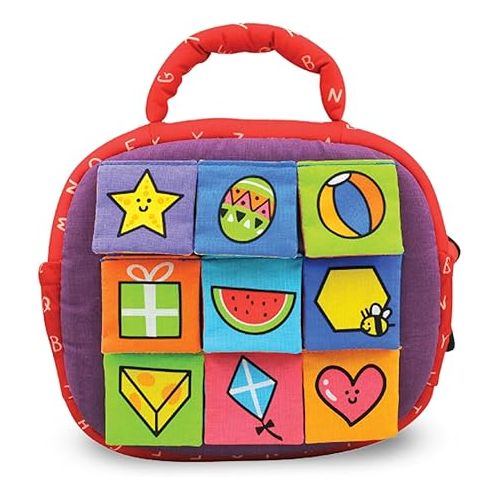  Melissa & Doug K's Kids Take-Along Shape Sorter Baby Toy With 2-Sided Activity Bag and 9 Textured Shape Blocks - Sensory / Travel /Toys For Toddlers And Infants