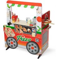 Melissa & Doug Wooden Pizza Food Truck Activity Center with Play Food, for Boys and Girls 3+