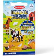 Melissa & Doug Take-Along Magnetic Jigsaw Puzzles Travel Toy On the Farm (2 15-Piece Puzzles) - FSC Certified