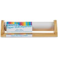Melissa & Doug Wooden Tabletop Paper Roll Dispenser With White Bond (12 inches x 75 feet) - Drawing, Art, Craft For Kids