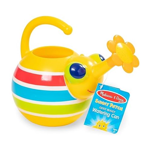  Melissa & Doug Sunny Patch Giddy Buggy Watering Can With Flower-Shaped Spout - Kid-Friendly Garden-Themed Pretend Play Watering Can For Kids