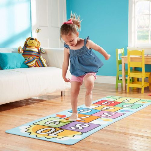  Melissa & Doug Hop & Count Hopscotch Rug (Play Space & Room Decor, Sturdy Woven Floor Rug, Durable Materials, Skid-Proof Backing, 27” H x 5.5” W x 5.5” L)
