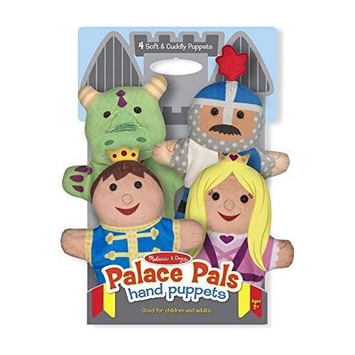  Melissa & Doug Palace Pals Hand Puppets - The Original (Set of 4 - Prince, Princess, Knight, and Dragon - Soft Plush, Great Gift for Girls and Boys - Kids Toy Best for 2, 3, 4, 5 a