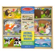 Melissa & Doug Wooden Animal Picture Puzzle Boards with Chunky Wooden Animal Playpiece (24 Pcs) Toy