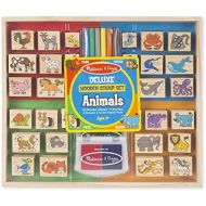 Melissa & Doug Deluxe Wooden Stamp Set  Animals