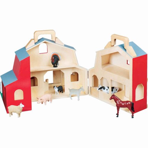  Melissa & Doug Fold & Go Barn With 7 Animal Play Figures