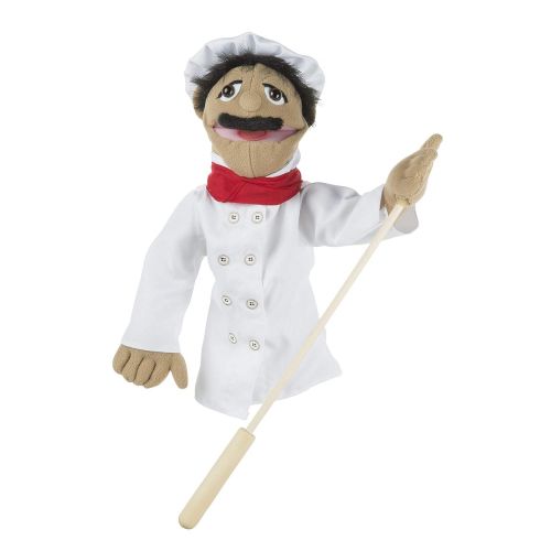  Melissa & Doug Chef Puppet with Detachable Wooden Rod (Puppets & Puppet Theaters, Animated Gestures, Inspires Creativity, 15” H x 5” W x 6.5” L)