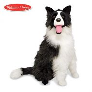 Melissa & Doug Border Collie Dog Giant Stuffed Animal (Lifelike Plush, 27” H x 22” W x 14” L)