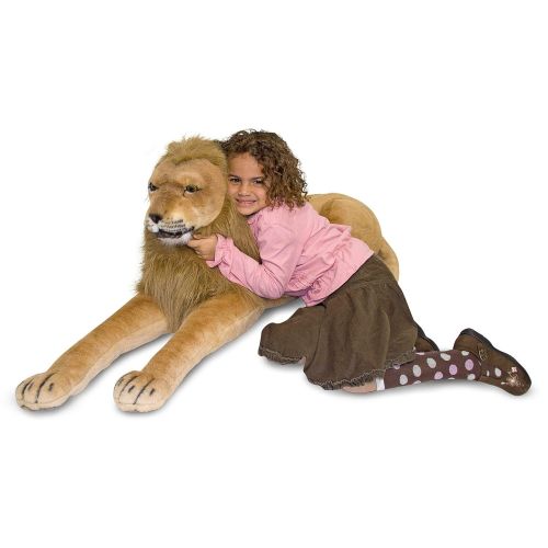 Melissa & Doug Lion Giant Stuffed Animal (Wildlife, Regal Face, Soft Fabric, 22“ H x 76” W x 15” L)
