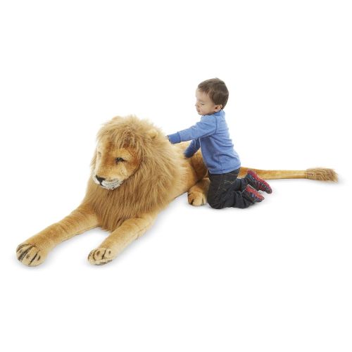  Melissa & Doug Lion Giant Stuffed Animal (Wildlife, Regal Face, Soft Fabric, 22“ H x 76” W x 15” L)