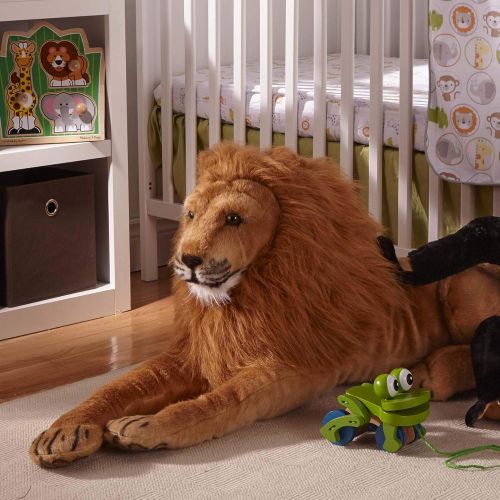  Melissa & Doug Lion Giant Stuffed Animal (Wildlife, Regal Face, Soft Fabric, 22“ H x 76” W x 15” L)