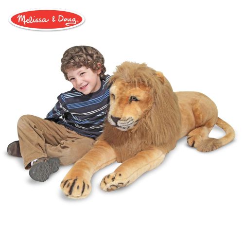  Melissa & Doug Lion Giant Stuffed Animal (Wildlife, Regal Face, Soft Fabric, 22“ H x 76” W x 15” L)