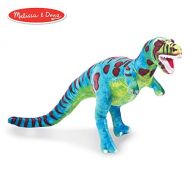 Melissa & Doug T-Rex Giant Stuffed Animal, Wildlife, Bold Colors, Soft Polyester Fabric, Stands on Two Feet, 26 H x 30 W x 9 L