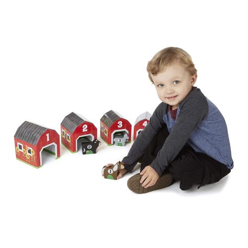  Melissa & Doug Nesting and Sorting Barns and Animals With 6 Numbered Barns and Matching Wooden Animals