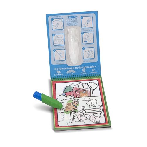  Melissa & Doug On the Go Water Wow! Reusable Travel Activity Pad 6-Pack (Alphabet, Number, Safari, Vehicle, Animal, Under the Sea, Refillable Water Pen, Reusable Pages)