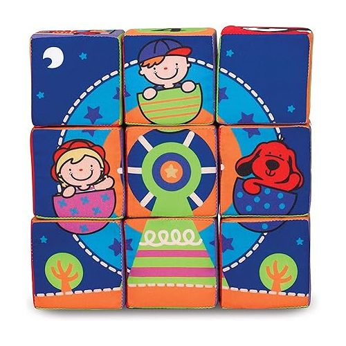  Melissa & Doug K's Kids Match and Build Soft Blocks Set For Toddlers, Building Blocks, Sensory Baby Stacking Toys