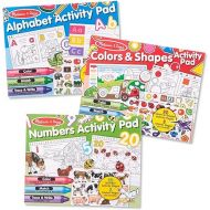 Melissa & Doug Activity Pad Bundle - Alphabet, Colors & Shapes & Numbers - Sticker And Coloing Activity Books For Girls And Boys, Great Travel Toy