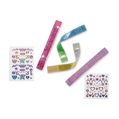  Melissa & Doug Design-Your-Own Bracelets With 100+ Sparkle Gem and Glitter Stickers - Kids Snap Bracelets, Jewelry Crafts For Kids Ages 4+