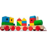 Melissa & Doug 40544 Jumbo Stacking Train Classic | Building & Vehicles | Wooden Toy | 2+ | Gift for Boy or Girl