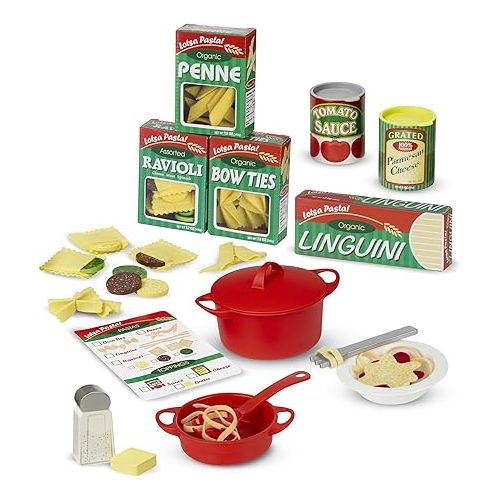  Melissa & Doug Prepare & Serve P?a?s?t?a?: Play Food Set Bundle with 1 Theme Compatible M&D Scratch Fun Mini-Pad (09361)