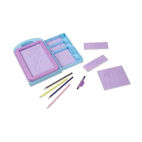  Melissa & Doug Princess Design Activity Kit w/ 9 Double Sided Textured Fashion Plates + Free Scratch Art Mini-Pad Bundle [49092]