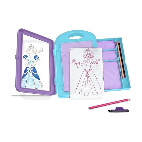  Melissa & Doug Princess Design Activity Kit w/ 9 Double Sided Textured Fashion Plates + Free Scratch Art Mini-Pad Bundle [49092]