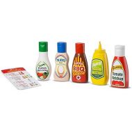 Melissa & Doug 5-Piece Favorite Condiments Play Food Set - Play Ketchup and Mustard Bottles, Pretend Play Food Set For Kids Ages 3+