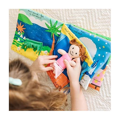  Melissa & Doug Soft Activity Baby Book - What Should I Wear? - Sensory Travel Toys, Dress Up Doll For Babies And Toddlers