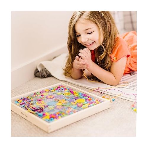  Melissa & Doug Created by Me! Bead Bouquet Deluxe Wooden Bead Set With 220+ Beads for Jewelry-Making, for 4+ years, Multicolor, 9½