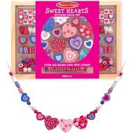 Melissa & Doug Wooden 'Sweet Hearts' Bead Accessory Creation Set + Free Scratch Art Mini-Pad Bundle [41751]