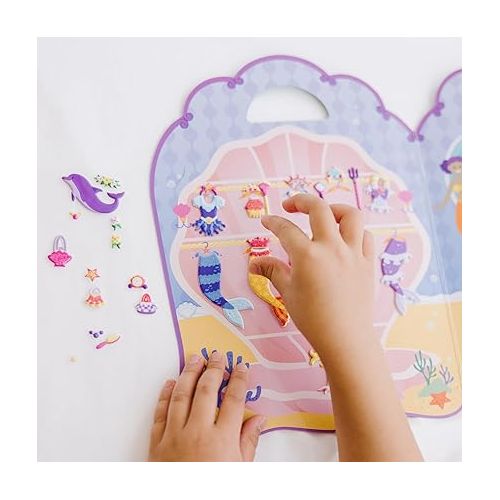  Melissa & Doug Puffy Sticker Activity Book: Mermaids - 65 Reusable Stickers - FSC Certified