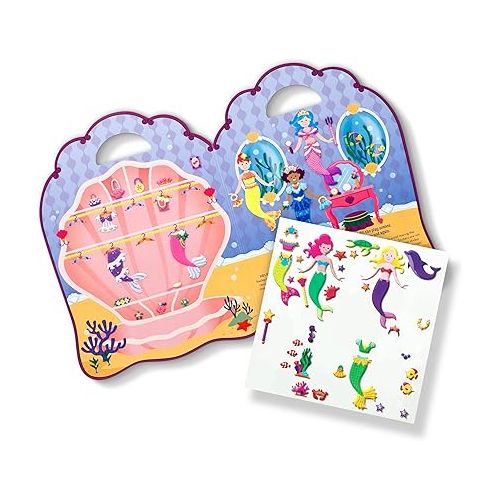  Melissa & Doug Puffy Sticker Activity Book: Mermaids - 65 Reusable Stickers - FSC Certified