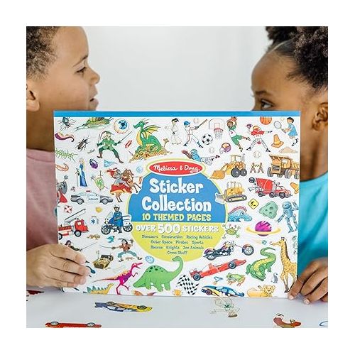  Melissa & Doug Sticker Collection Book: Dinosaurs, Vehicles, Space, and More - 500+ Stickers - FSC Certified