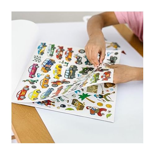  Melissa & Doug Sticker Collection Book: Dinosaurs, Vehicles, Space, and More - 500+ Stickers - FSC Certified