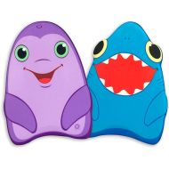 Melissa & Doug Sunny Patch Dolphin and Shark Kickboards - Learn-to-Swim Pool Toys (Set of 2) Red, Blue, Purple