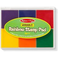 Melissa & Doug Rainbow Stamp Pad For Rubber Stamps, Arts And Crafts Supplies For Kids Ages 4+, 6 Washable Inks