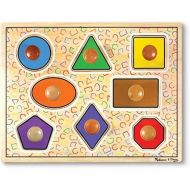 Melissa & Doug Geometric Shapes Lg Peg Puzzle Puzzles Wooden Toy 3+ Gift for Boy or Girl