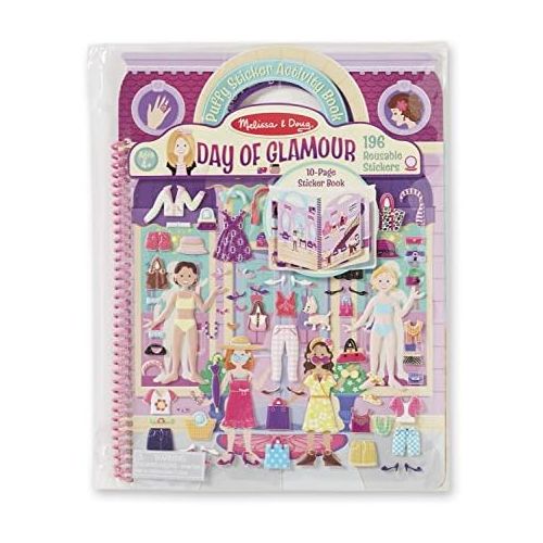  [아마존베스트]Melissa & Doug Puffy Sticker Play Set, Glamour (Reusable Activity Book,196 Stickers, Great for Travel)