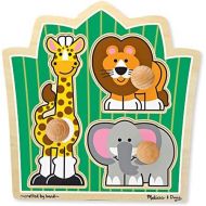 [아마존베스트]Melissa & Doug Jungle Friends Safari Animals Jumbo Knob Wooden Puzzle