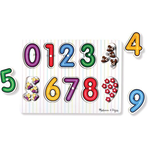  [아마존베스트]Melissa & Doug See-Inside Numbers Peg Puzzle (10 Pieces)