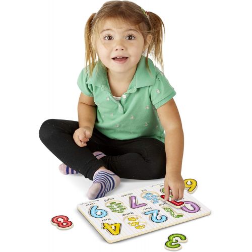  [아마존베스트]Melissa & Doug See-Inside Numbers Peg Puzzle (10 Pieces)