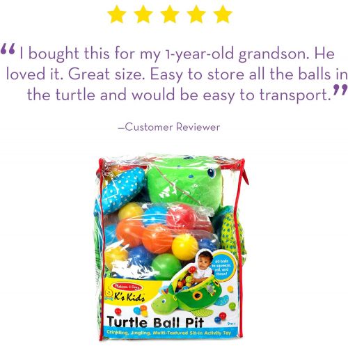  [아마존베스트]Melissa & Doug Turtle Ball Pit (Baby Toy, 60 Balls)