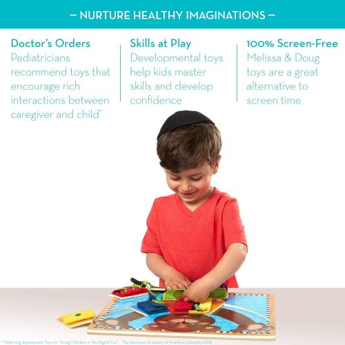 [아마존베스트]Melissa & Doug Basic Skills Board (Developmental Toys, 6 Removable Pieces & Puzzle Board, Practice Fine Motor Skills)