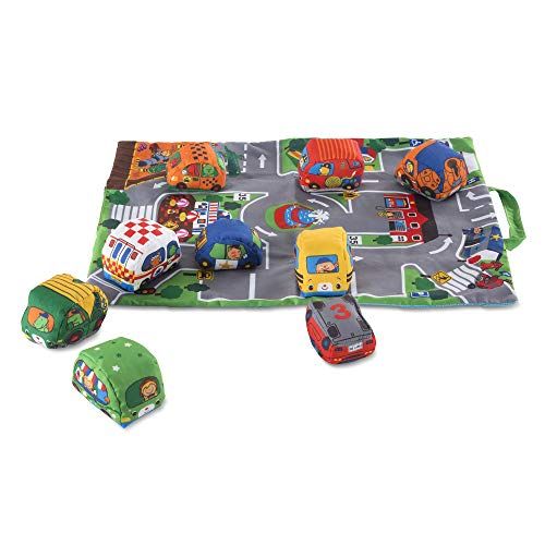  Melissa & Doug Take-Along Town Play Mat (9 Soft Vehicles, 19.25 x 14.25 Inches, Great Gift for Girls and Boys - Best for Babies and Toddlers, 6 Month Olds, 1 and 2 Year Olds)