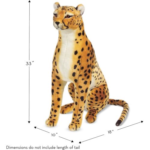  Melissa & Doug Giant Cheetah - Lifelike Stuffed Animal, The Original (Nearly 3 Feet Tall, Great Gift for Girls and Boys - Best for 3, 4, 5, and 6 Year Olds)