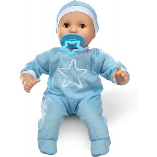  Melissa & Doug Mine to Love Jordan 12” Light Skin-Tone Boy Baby Doll with Romper, Cap, Pacifier