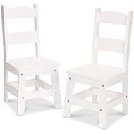 Melissa & Doug Solid Wood Chairs, Chairs for Kids, White-Finish Furniture for a Playroom (Durable Construction, Set of 2, Great Gift for Girls and Boys  Best for 3, 4, 5, 6, 7 and