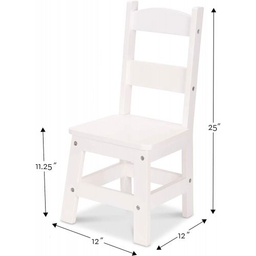  Melissa & Doug Solid Wood Chairs, Chairs for Kids, White-Finish Furniture for a Playroom (Durable Construction, Set of 2, Great Gift for Girls and Boys  Best for 3, 4, 5, 6, 7 and