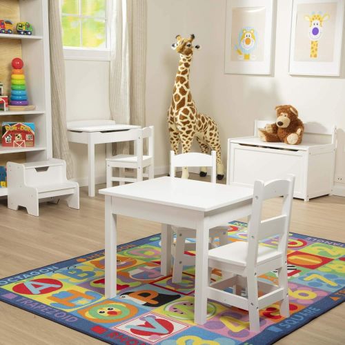  Melissa & Doug Solid Wood Chairs, Chairs for Kids, White-Finish Furniture for a Playroom (Durable Construction, Set of 2, Great Gift for Girls and Boys  Best for 3, 4, 5, 6, 7 and